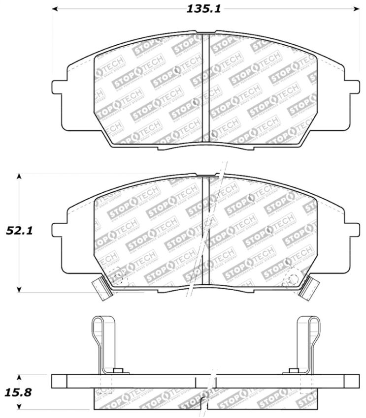 Stoptech 309.08290 Performance 00-09 S2000/06+ Civic Si/02-06 RSX-S (non base) Front Brake Pads