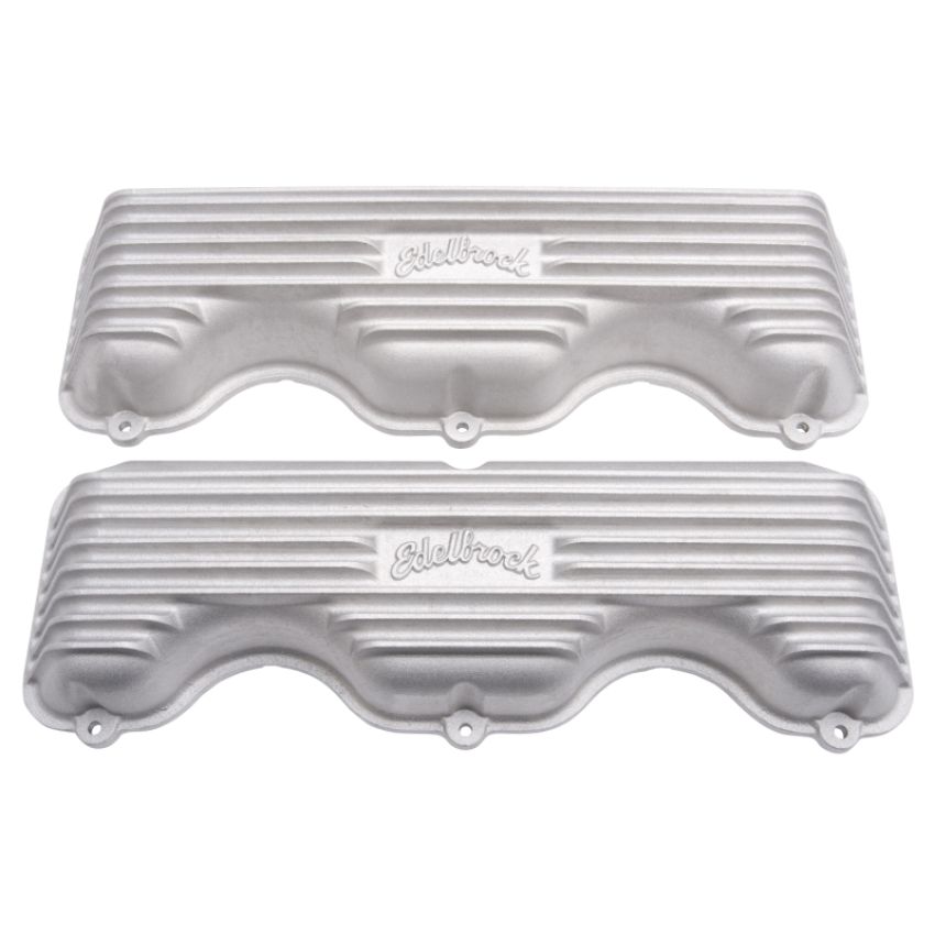 EDELBROCK EDE41409 Valve Cover Kit Classic Finned Chevy 348-409