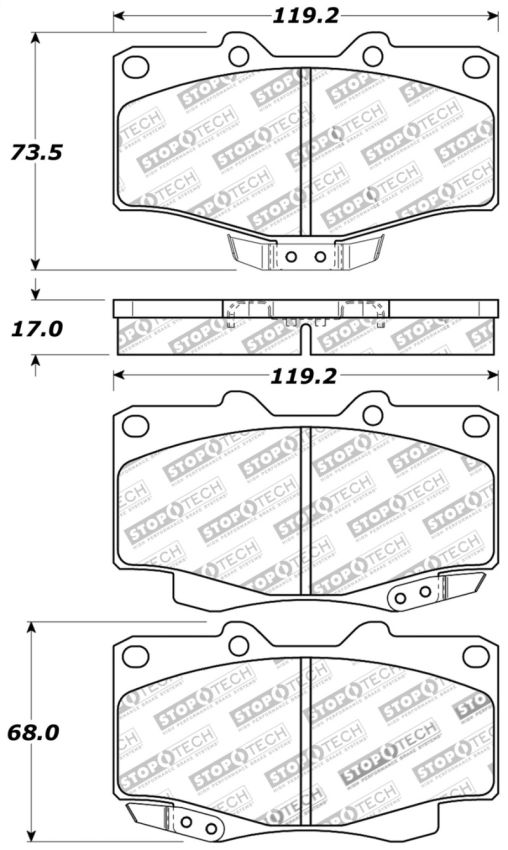 Stoptech 309.04360 Sport Brake Pads w/Shims and Hardware - Front