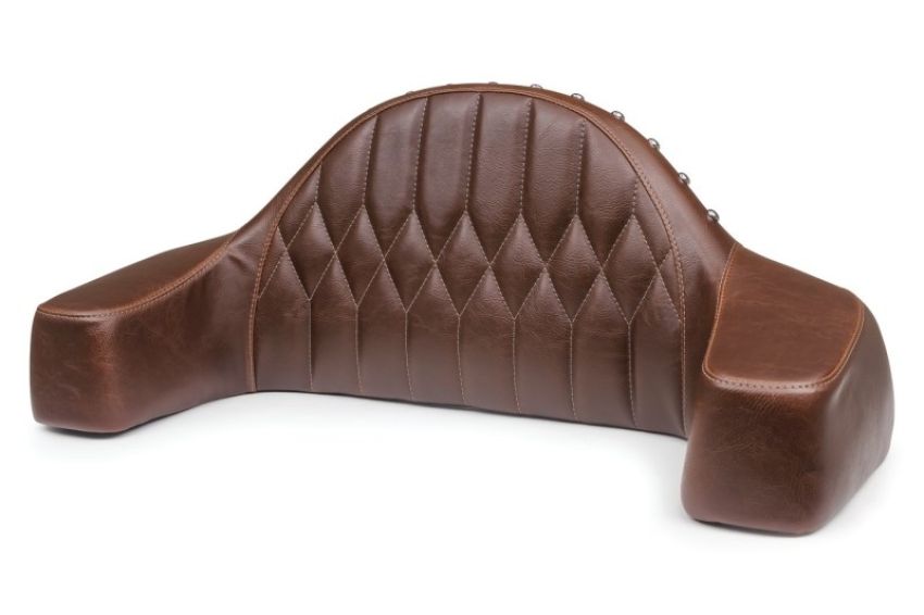 Mustang Motorcycle 76021 Mustang 14-21 Indian Chieftain,Chief,Dk Horse,Roadmaster,Vint Pass Backrest w/Diam Stitch - Brown