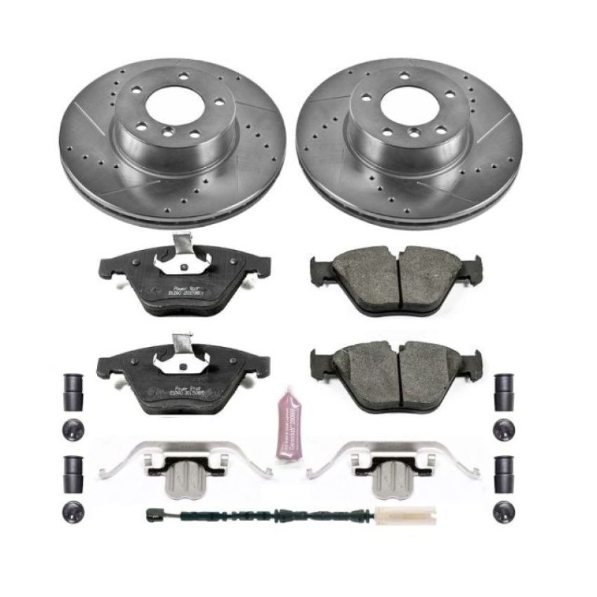 PowerStop K7026 Z23 Daily Driver Carbon-Fiber Ceramic Brake Pad and Drilled & Slotted Rotor Kit
