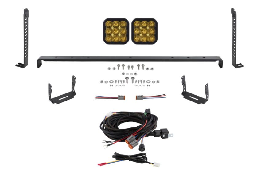 Diode Dynamics DD7541 14-23 Toyota 4Runner SS5 Stealth Grille LED 2-Pod Kit - Yellow Pro Driving