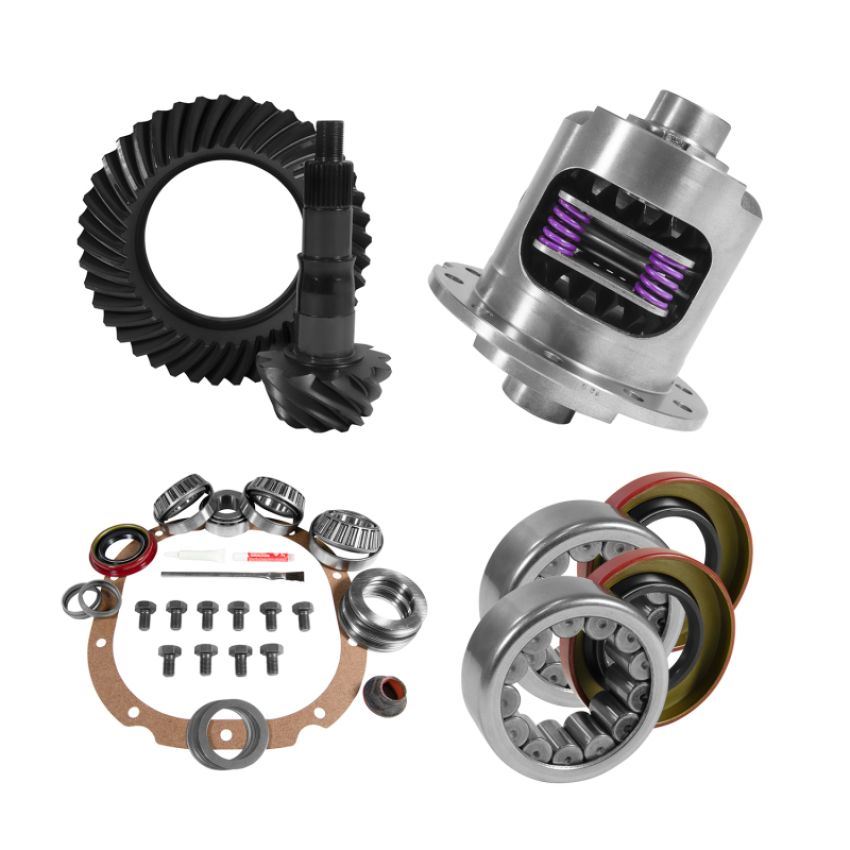 Yukon Gear & Axle YGK2052 Yukon 8.8in Ford 4.11 Rear Ring & Pinion Install Kit 31 Spline Positraction 2.99in Axle Bearings