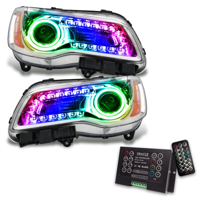 Oracle Lighting 7730-333 SMD Pre-Assembled Headlights, Non-HID, Chrome Bezel, ColorSHIFT(tm) 2.0 DRL