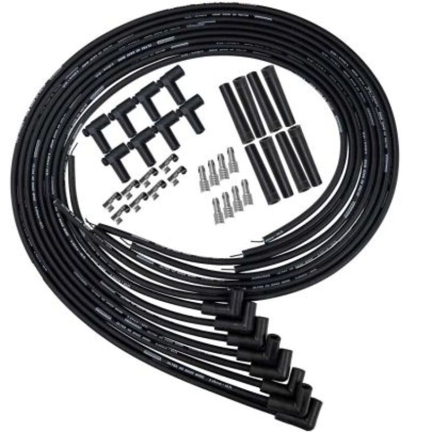 Moroso 73852 Universal 90 Degree Plug Ends Black Ultra 40 Wire Set & Coil Pack Kit