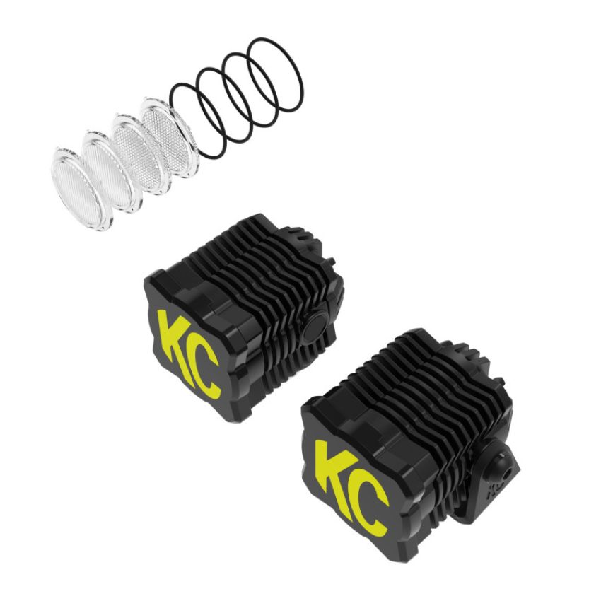 KC HiLiTES 265 KC FLEX ERA 1 LED 2-Light Master Kit with Wiring Harness and Spread Beam Pattern