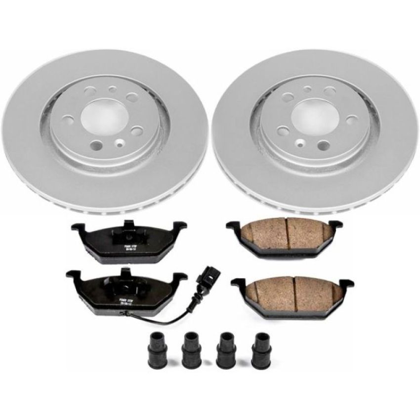 PowerStop CRK839 Genuine Geomet Coated Rotor and Carbon-Fiber Ceramic Brake Pad Kit