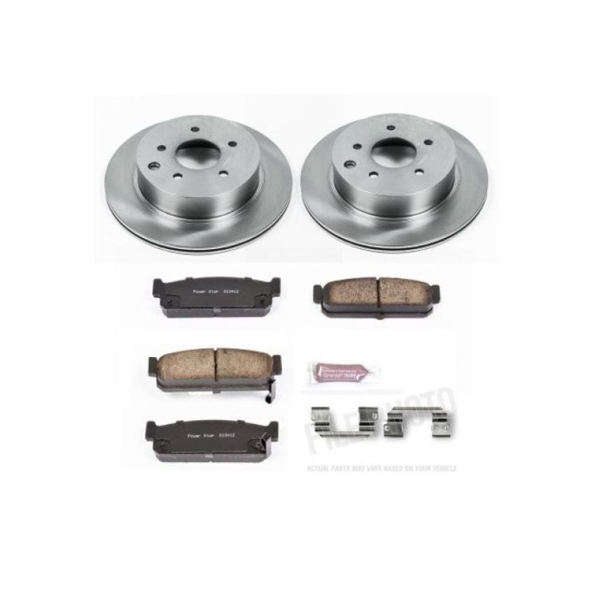 PowerStop KOE1165 OE Stock Replacement Low-Dust Ceramic Brake Pad and Rotor Kit