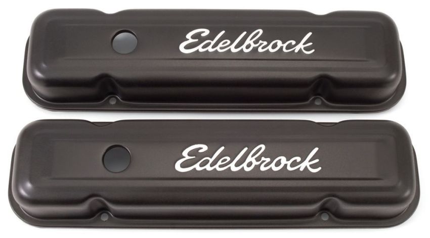 EDELBROCK EDE4453 Valve Cover Kit Pontiac V8 Signature Series Blk