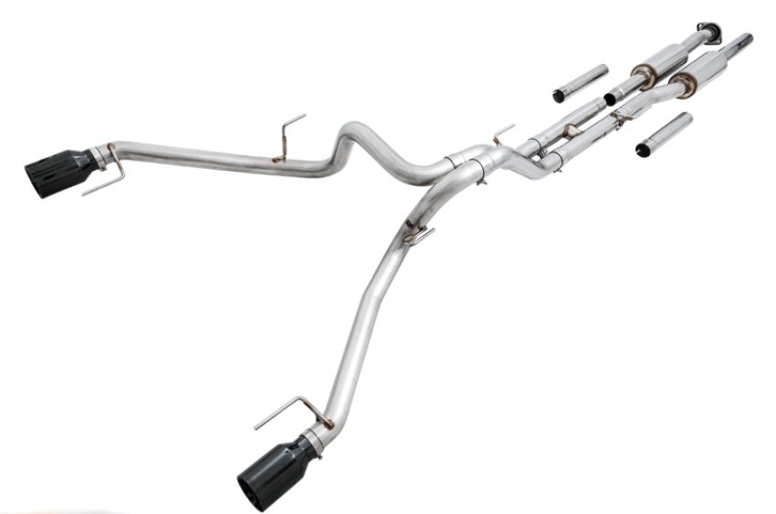 AWE Tuning 3015-33106 2017+ Ford Raptor 0 FG Performance Exhaust System - w/ Diamond Black Tips