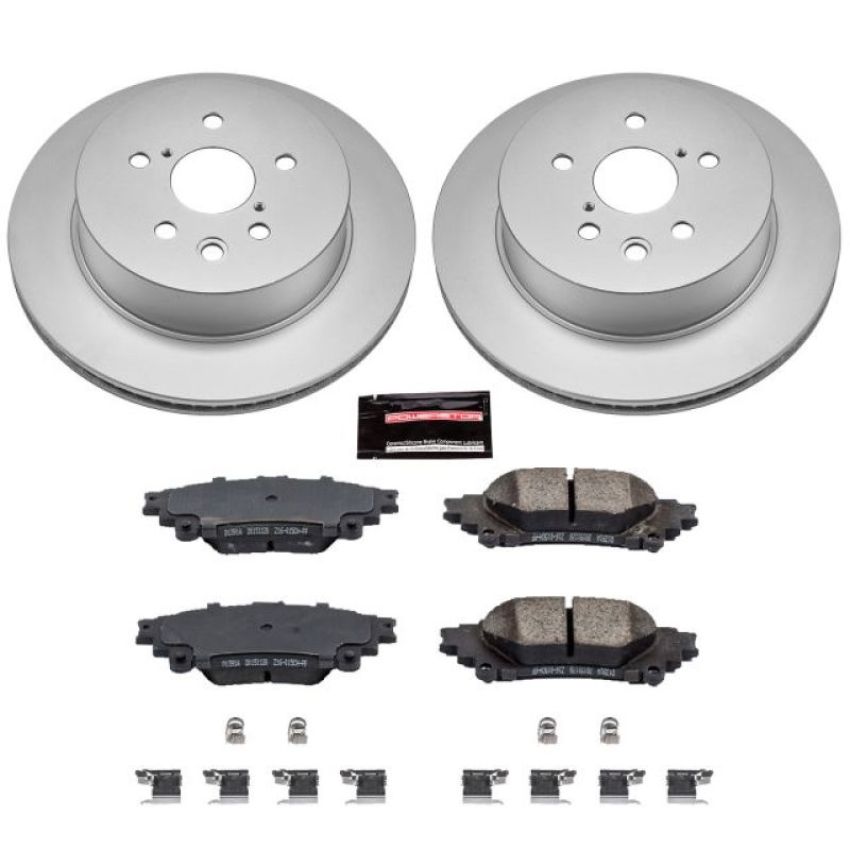 PowerStop CRK6928 Genuine Geomet Coated Rotor and Low-Dust Ceramic Brake Pad Kit
