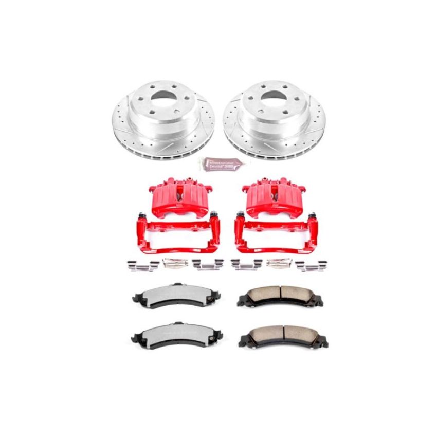 PowerStop KC2046-36 Z36 Truck and SUV Ceramic Brake Pad, Drilled & Slotted Rotor, and Caliper Kit
