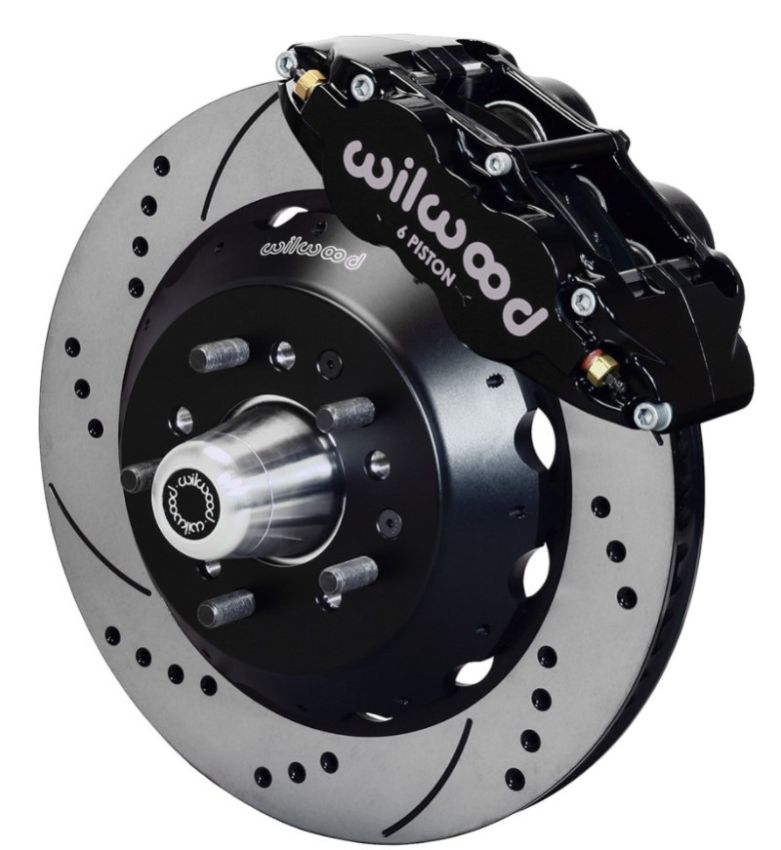 Wilwood 140-15407-D Narrow Superlite 6R Dust-Seal Front Hub Kit 14.00in Drilled 1965-1969 Mustang Drum Spindle