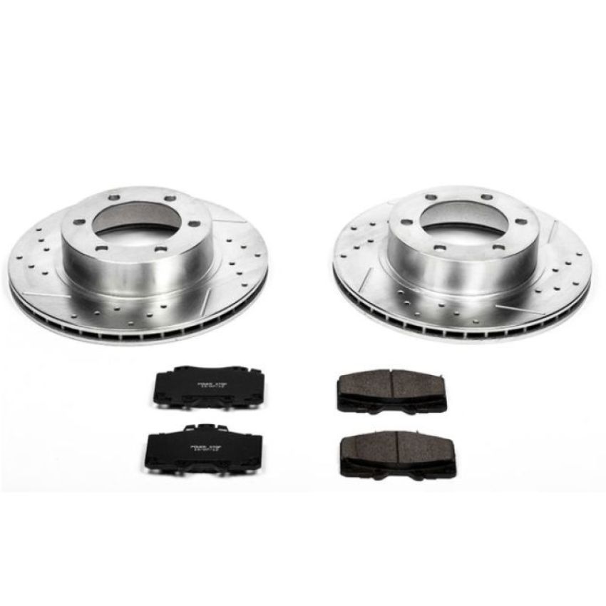PowerStop K1236 Z23 Daily Driver Carbon-Fiber Ceramic Brake Pad and Drilled & Slotted Rotor Kit