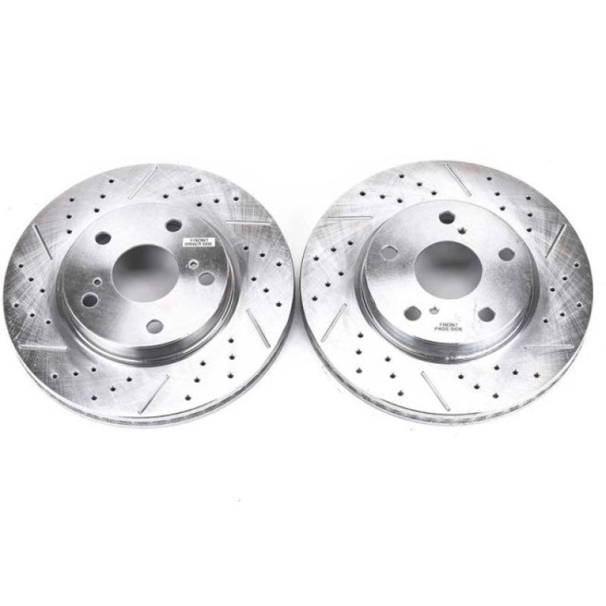 PowerStop JBR1303XPR PowerStop Evolution Performance Drilled, Slotted & Plated Brake Rotor Pair