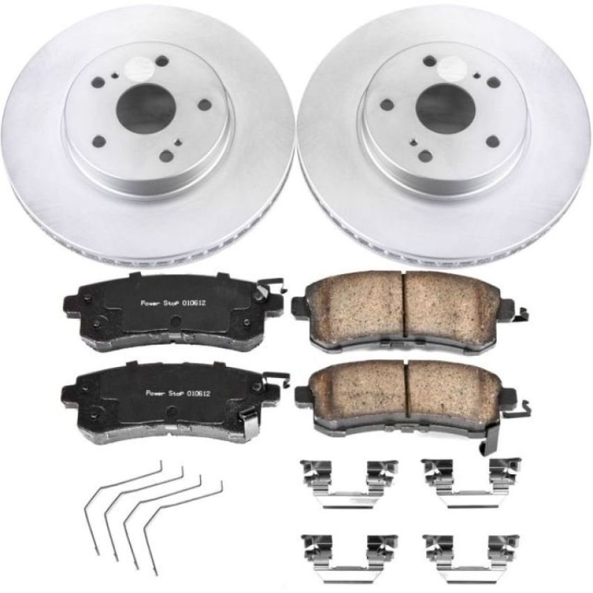 PowerStop CRK7356 Genuine Geomet Coated Rotor and Low-Dust Ceramic Brake Pad Kit