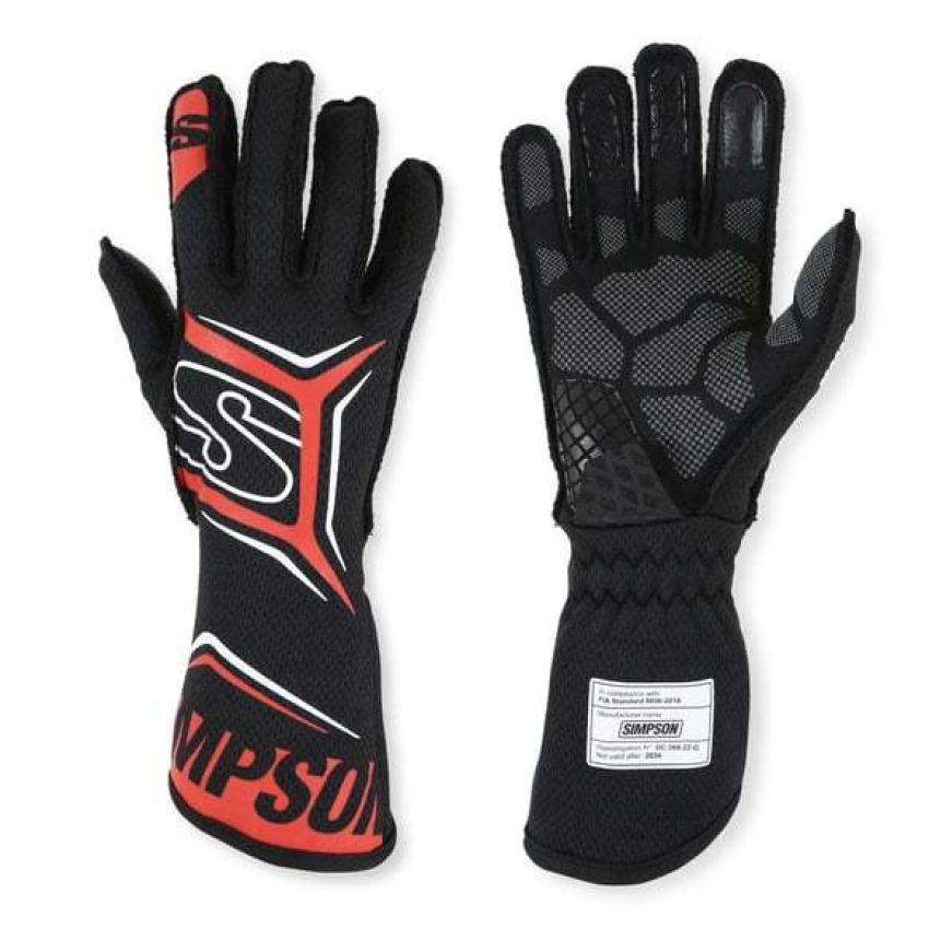 SIMPSON SAFETY SIMMGMR Glove Magnata Medium Black / Red SFI 3.5/5