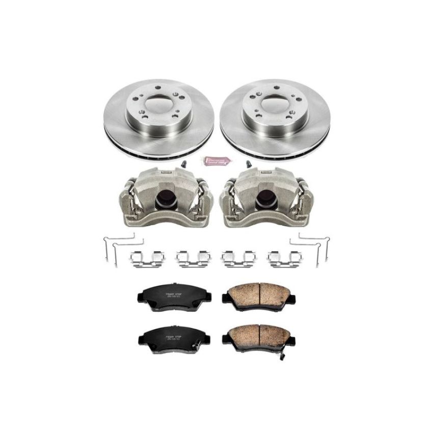 PowerStop KCOE2389 OE Stock Replacement Low-Dust Ceramic Brake Pad, Rotor and Caliper Kit