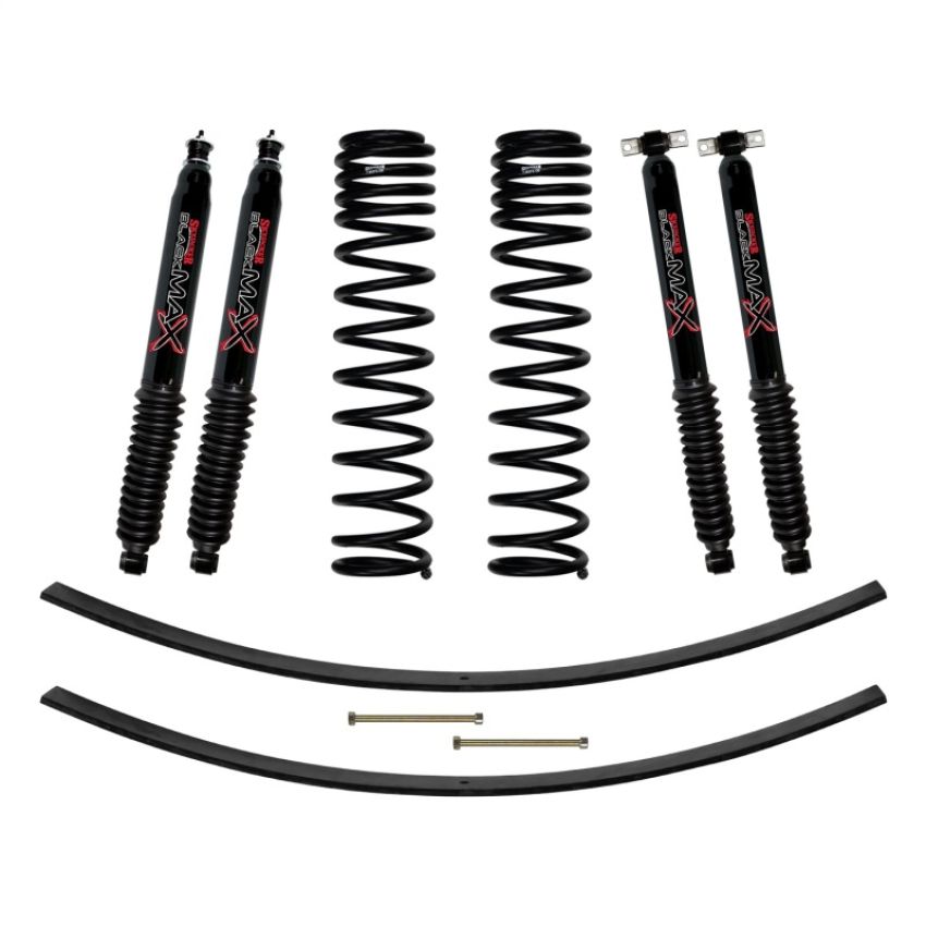 Skyjacker JC301BPBLT Jeep XJ 3in FR Dual Rate Long Coil Suspension Lift LKit w/RR Add-A-Leafs/Black Max Shocks