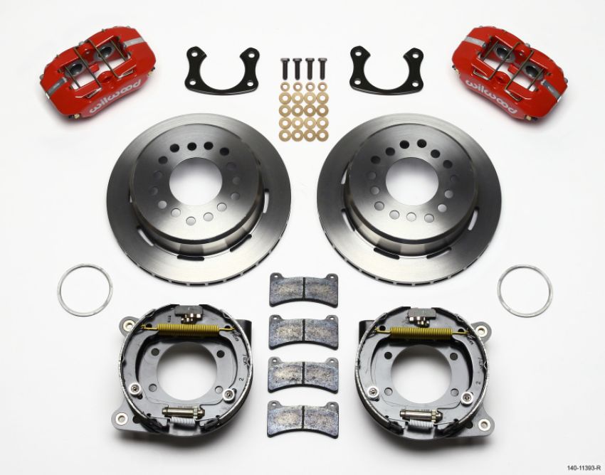 Wilwood 140-11393-R Dynapro Low-Profile 11.00in P-Brake Kit - Red Small Ford 2.66in Offset