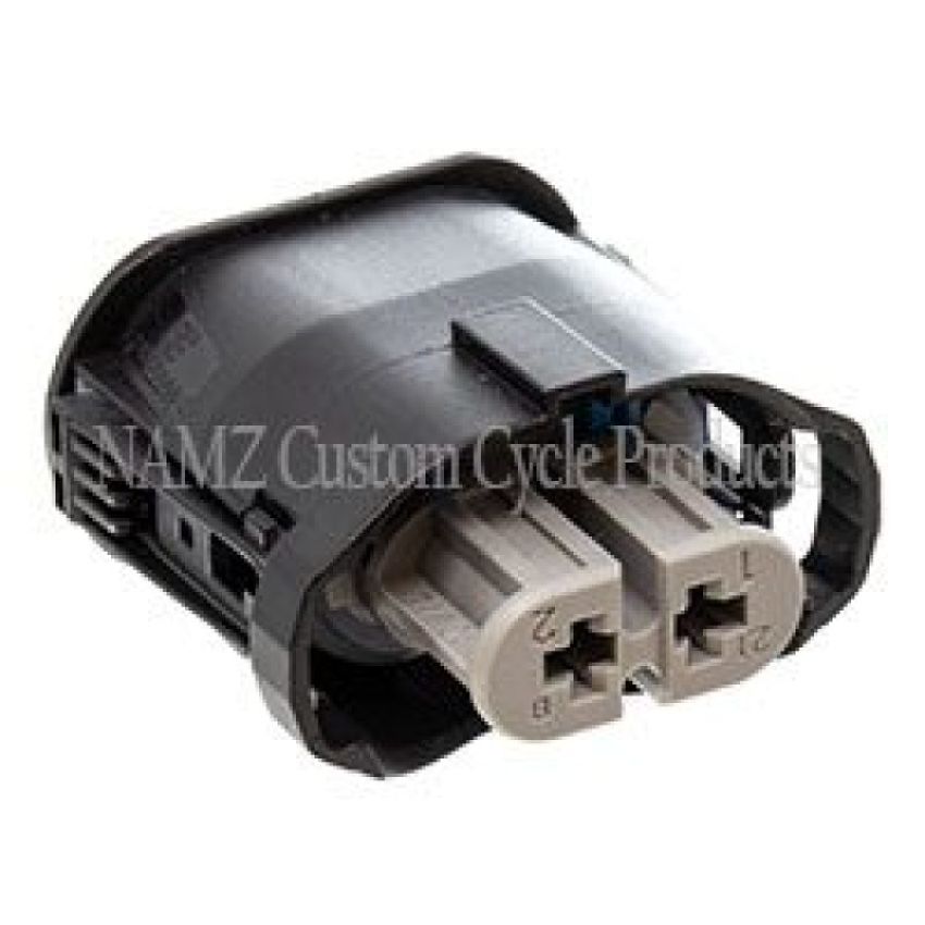 NAMZ NA-2-1355668-2 V-Twin VROD Models OEM Headlight Connector (Gray) w/Wire Seals & Terminals (HD 72450-01)