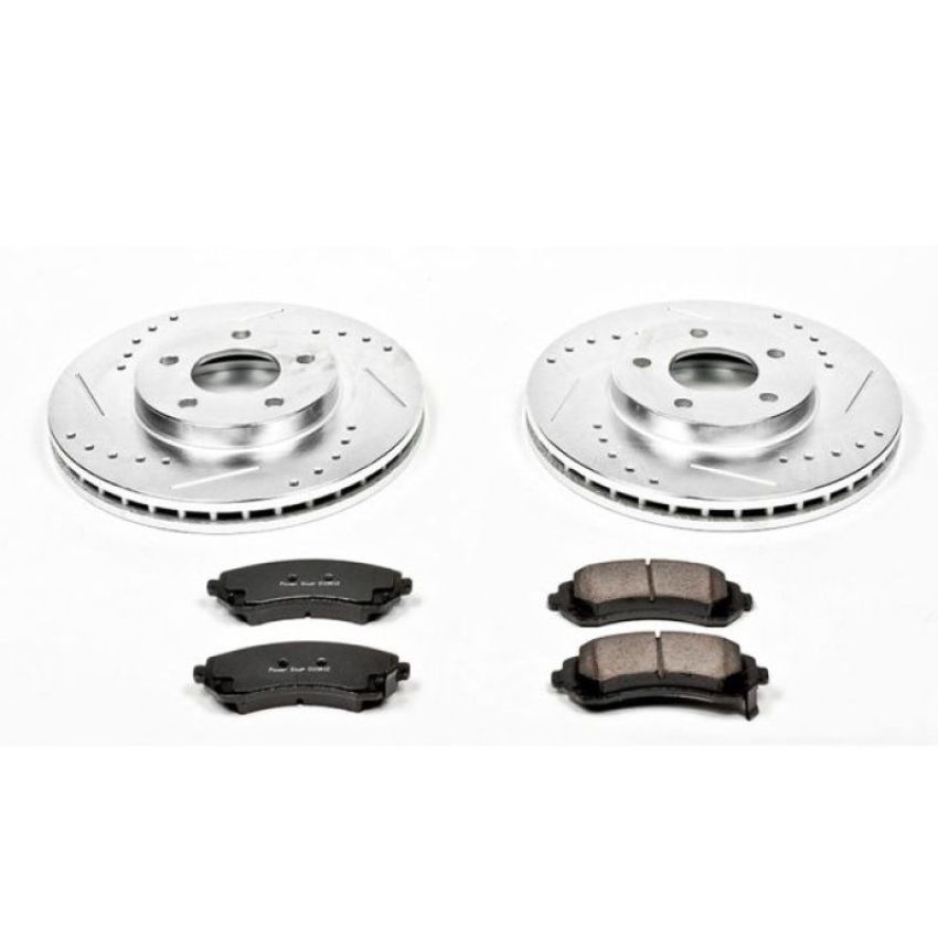PowerStop K5234 Z23 Daily Driver Carbon-Fiber Ceramic Brake Pad and Drilled & Slotted Rotor Kit