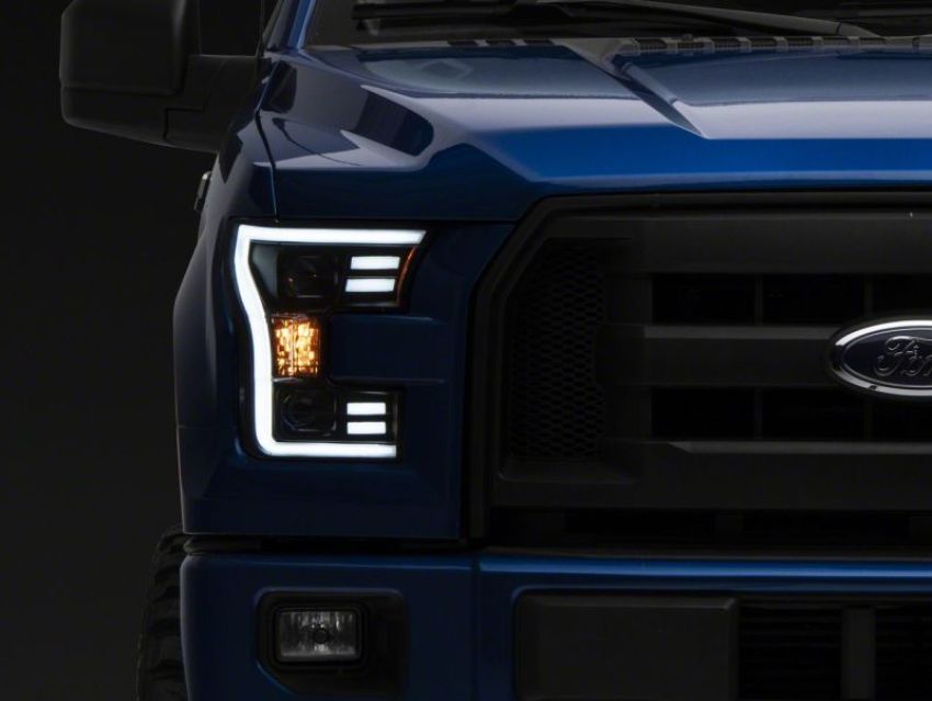 Raxiom T542837 15-17 Ford F-150 G3 Projector Headlights w/ LED Accent- Blk Housing (Clear Lens)