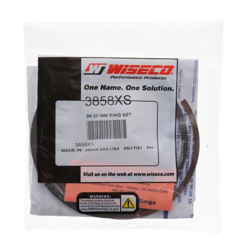 Wiseco 3858XS Wiseco Piston Ring Set, 4 Cycle, 98.00 MM Bore