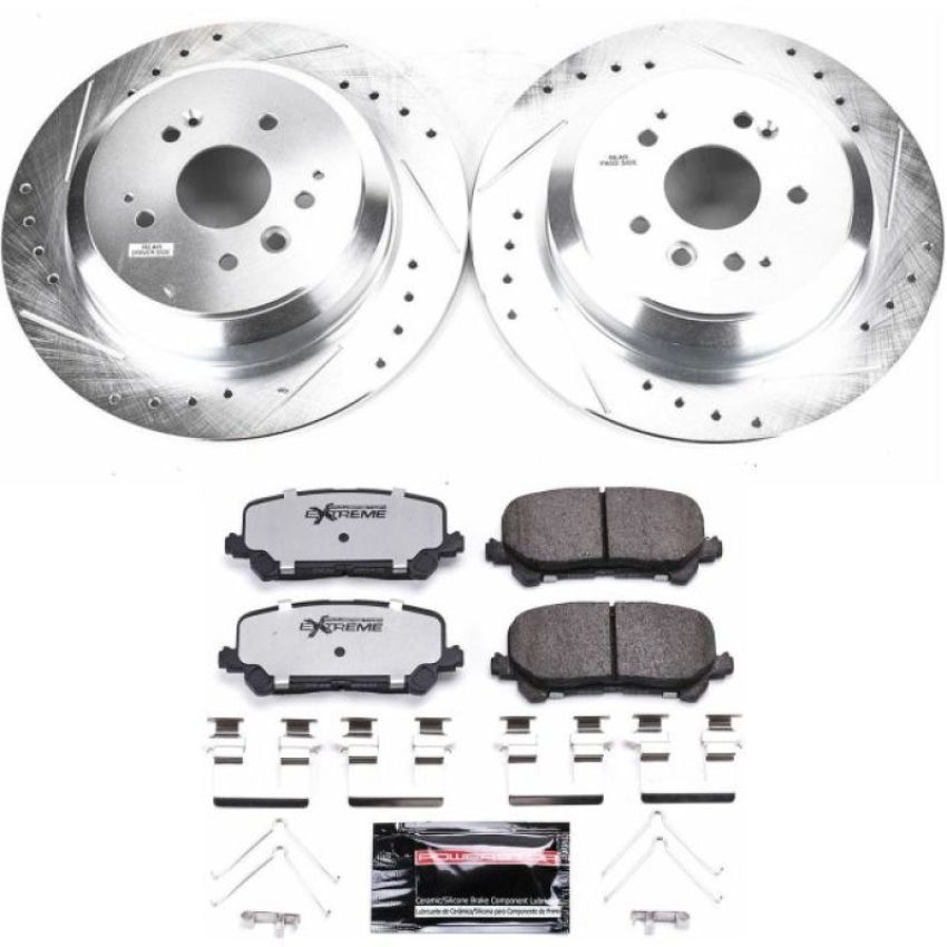 PowerStop K6953-36 Z36 Truck and SUV Carbon-Fiber Ceramic Brake Pad and Drilled & Slotted Rotor Kit