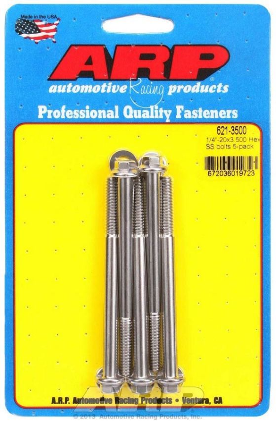 ARP ARP621-3500 S/S Bolt Kit - 6pt. (5) 1/4-20 x 3.500
