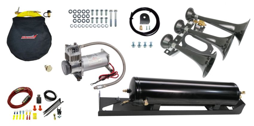 Kleinn Air Horns SDKIT17-230STL Kleinn 17-22 Ford F-250/ F-350/ F-450 Onboard Air System w/ Model 230 Horns