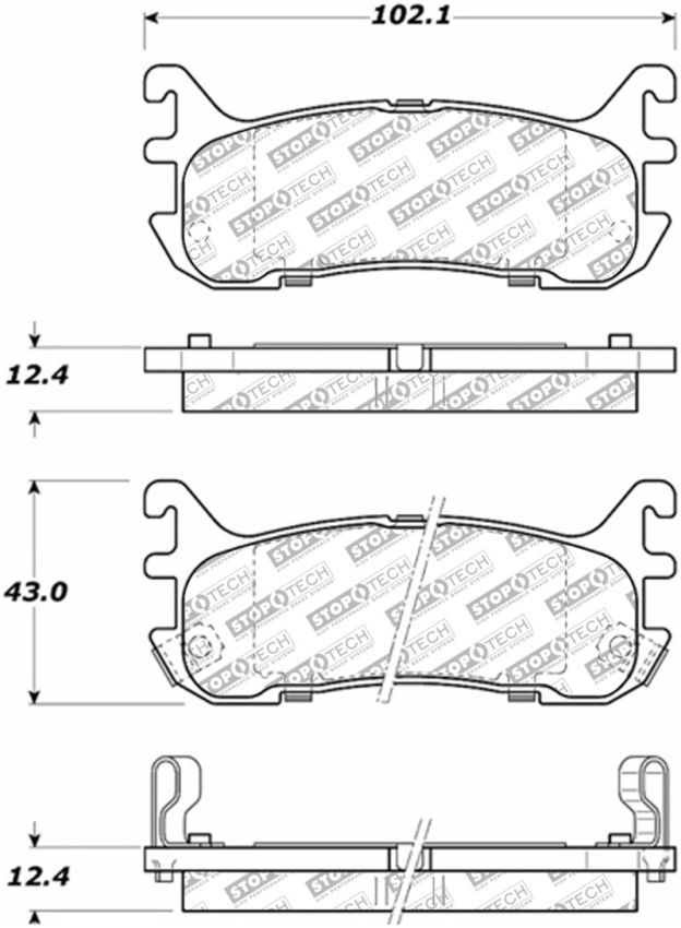 Stoptech 305.06360 97-03 Ford Escort Street Select Rear Brake Pads