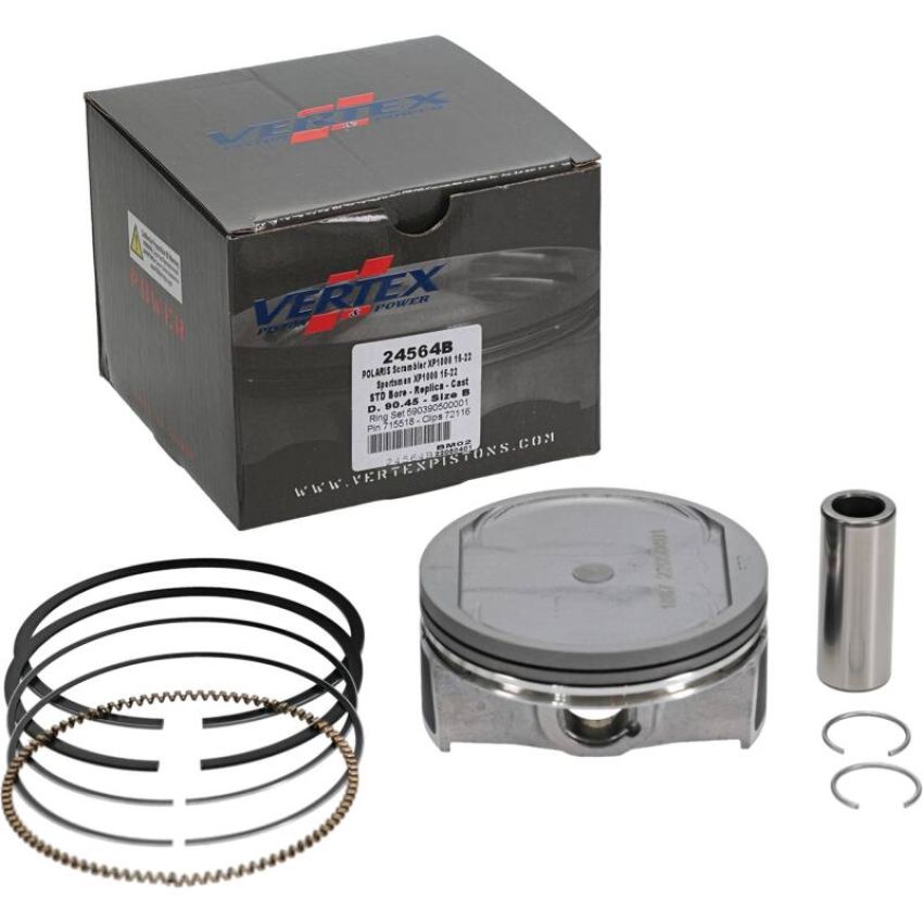Vertex Pistons 24564B Vertex Piston 16-18 Polaris Scrambler 1000 Tractor 1000cc Cast Replica Piston Kit
