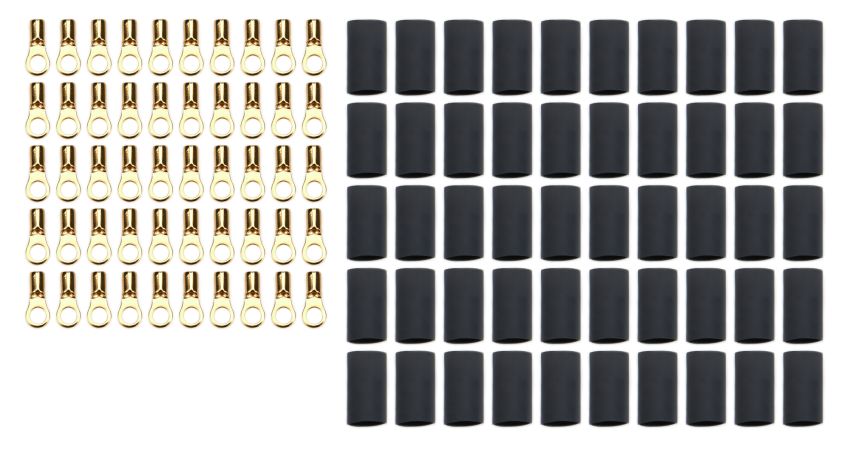 QUICKCAR RACING PRODUCTS QRP57-476-50 Ring Terminal #6 16-22 Ga w/Heat Shrink 50pk