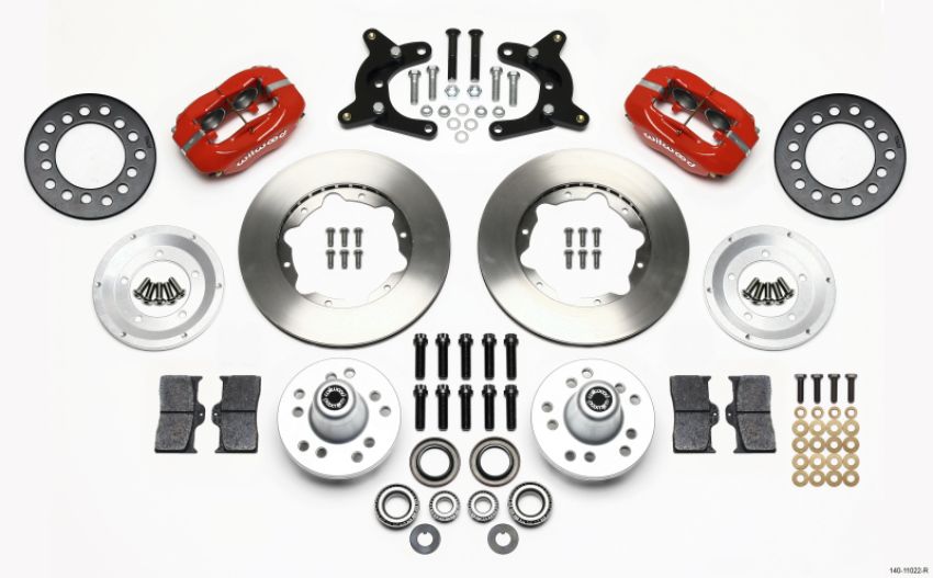 Wilwood 140-11022-R Forged Dynalite Front Kit 11.00in Red 62-72 CDP A Body - 9in Drum
