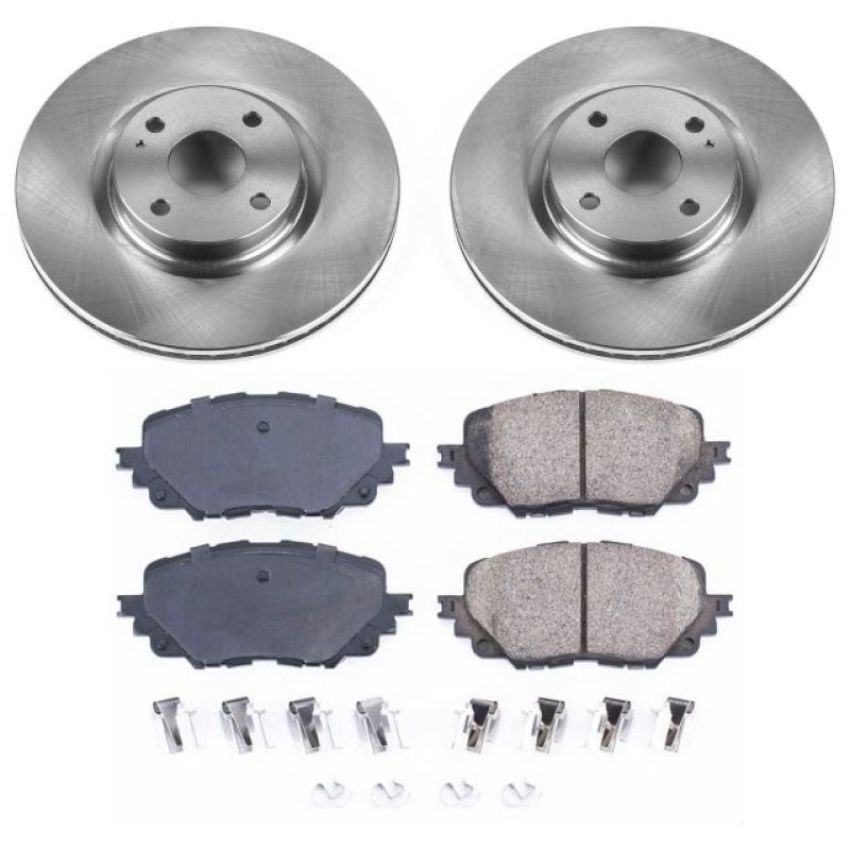 PowerStop KOE7358 OE Stock Replacement Low-Dust Ceramic Brake Pad and Rotor Kit