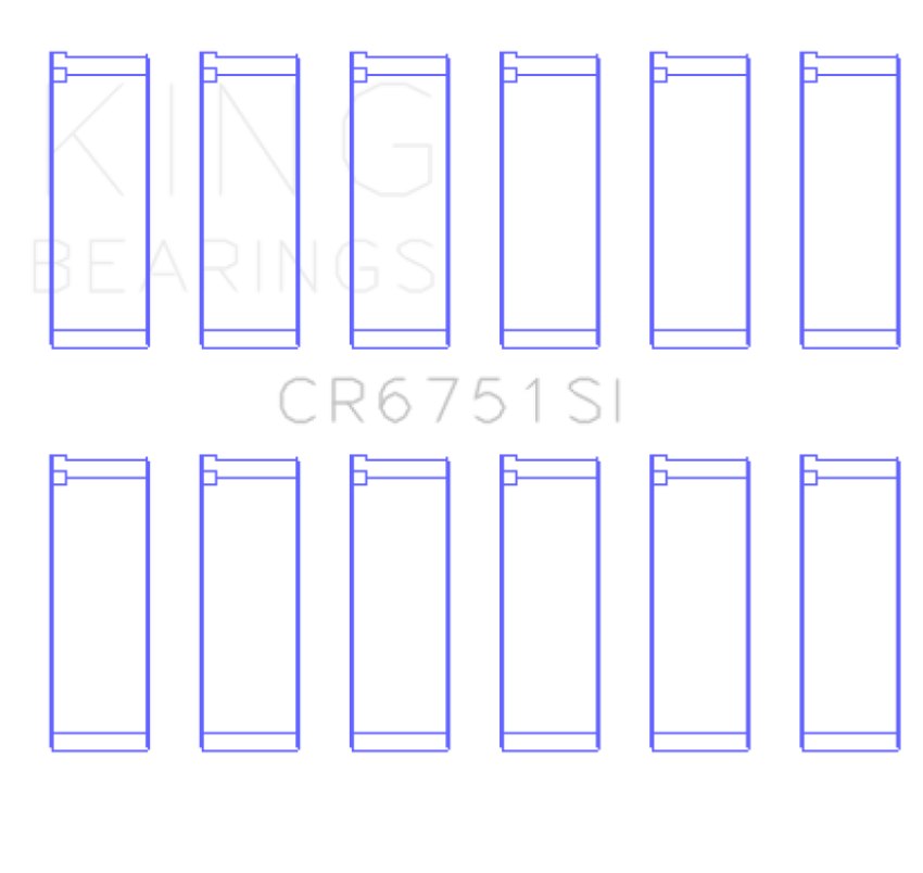 King Engine Bearings CR6751SI0.75 Ford 155 (Size +0.75mm) Connecting Rod Bearing Set