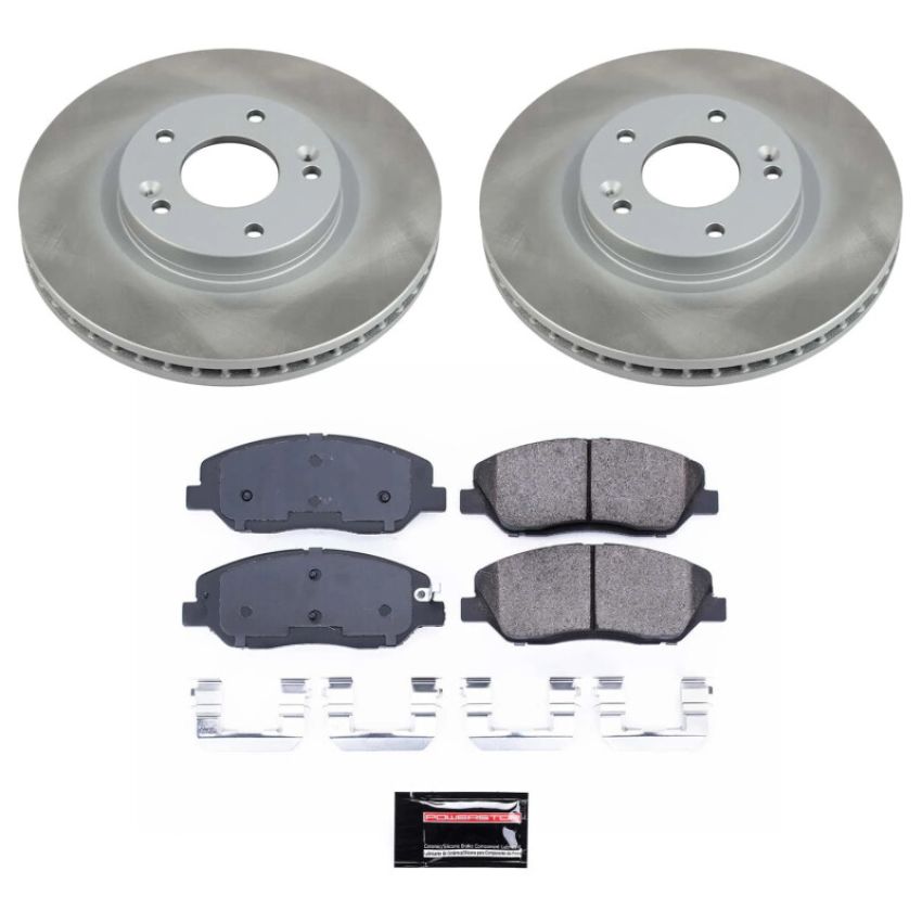 PowerStop SC4665 Semi-Coated Rotor and Low-Dust Ceramic Brake Pad Kit