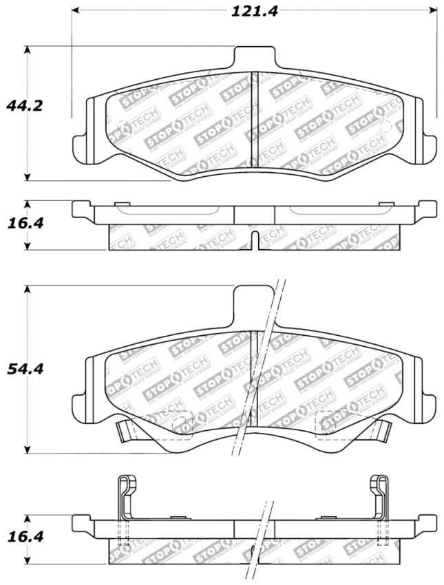 Stoptech 305.07500 Street Select Brake Pads - Rear