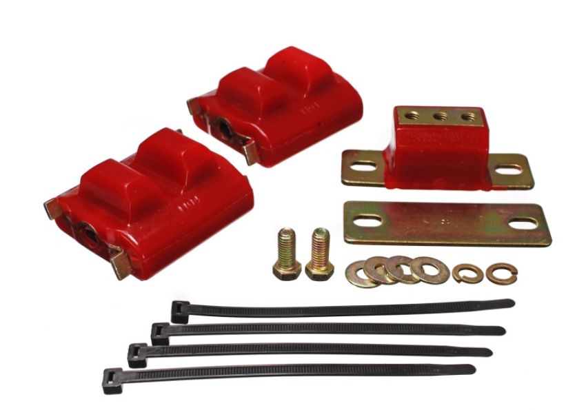 Energy Suspension 3.1130R 73-92 Chevrolet Camaro Red Motor and Transmission Mounts; Zinc Finish