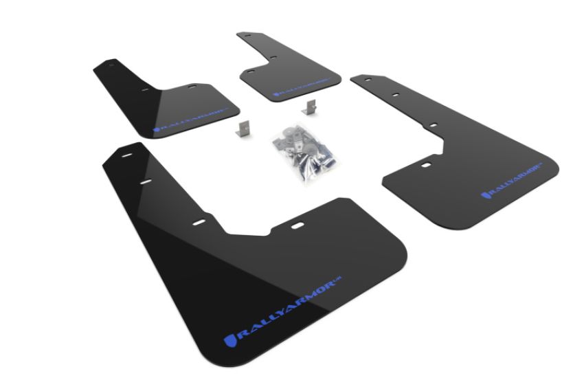 Rally Armor MF76-UR-BLK/BL Black Mud Flap/Blue Logo