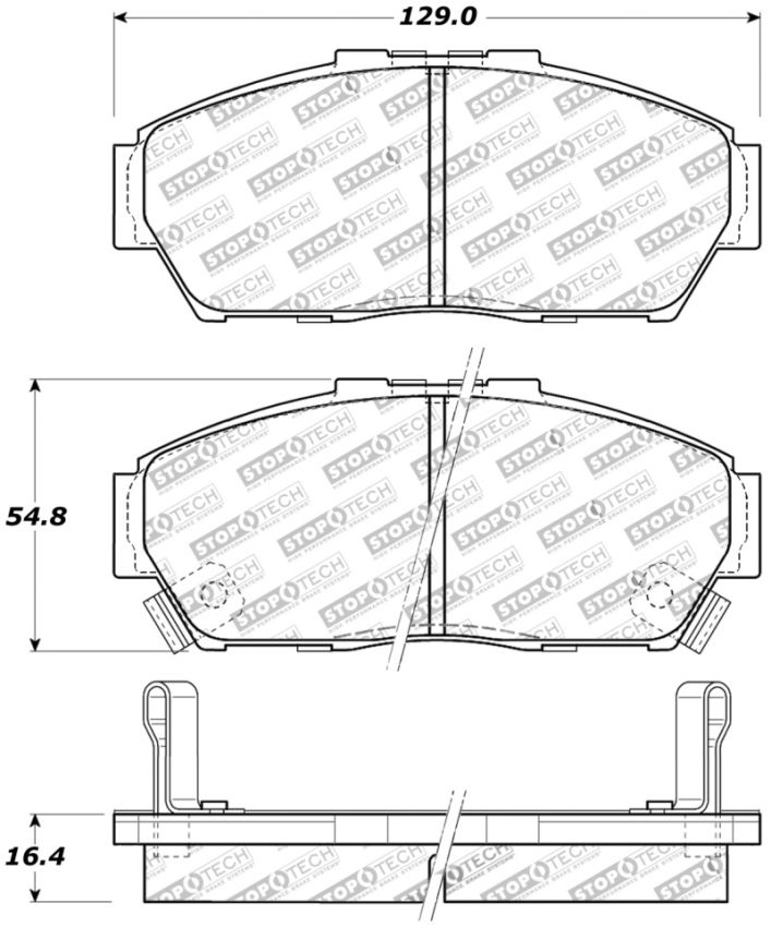 Stoptech 309.06170 Performance 93-95 Honda Civic Coupe / 94-95 Civic Hatchback/Sedan Front Brake Pads