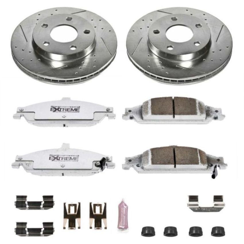 PowerStop K1551-26 Z26 Street Performance Ceramic Brake Pad and Drilled & Slotted Rotor Kit