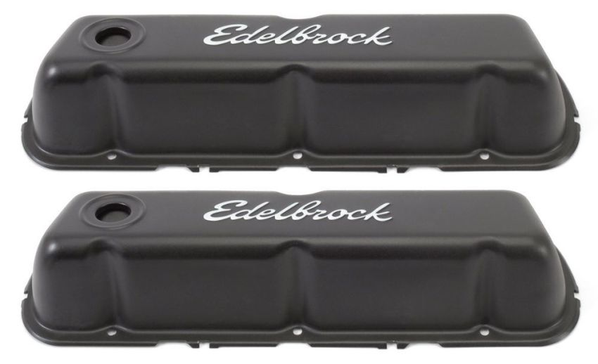 EDELBROCK EDE4603 Valve Cover Kit SBF Signature Series Black