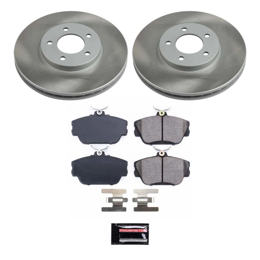 PowerStop SC1318 Semi-Coated Rotor and Low-Dust Ceramic Brake Pad Kit