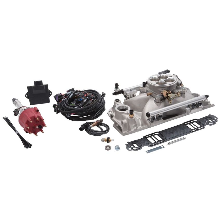 Edelbrock 35770 Pro Flo 4 EFI System Seq Port SBC 1986 & Earlier 625 Max HP 35lb/hr Satin Finish