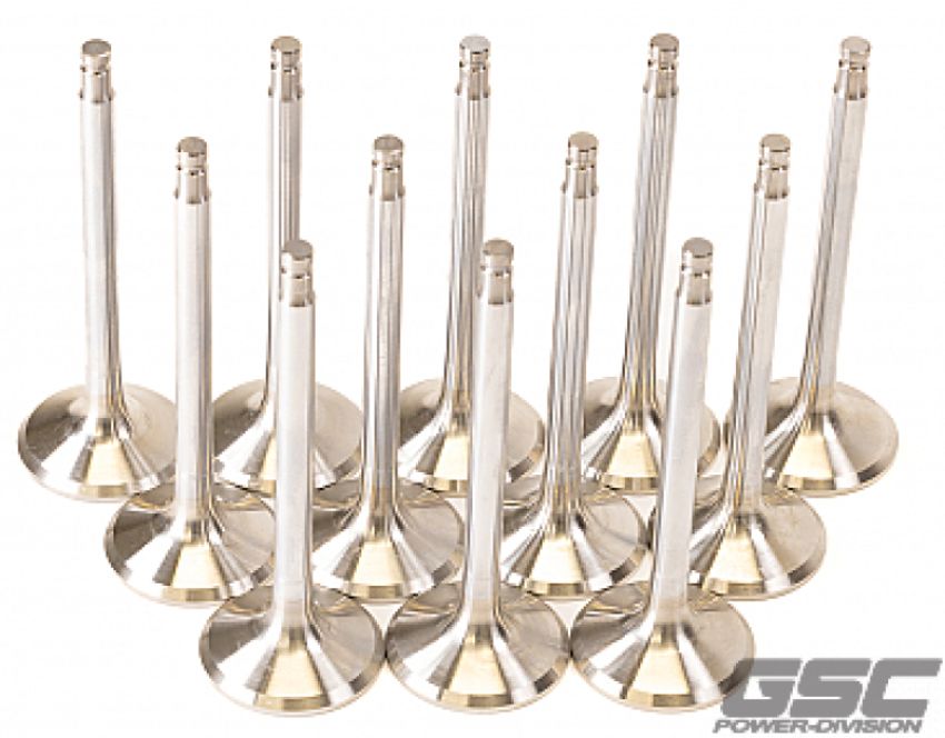 GSC Power Division 2057-12 GSC P-D Nissan VR38DETT 33.15mm Head +1mm OS 91.95mm Long 6.6mm Stem Exhaust Valve - Set of 12