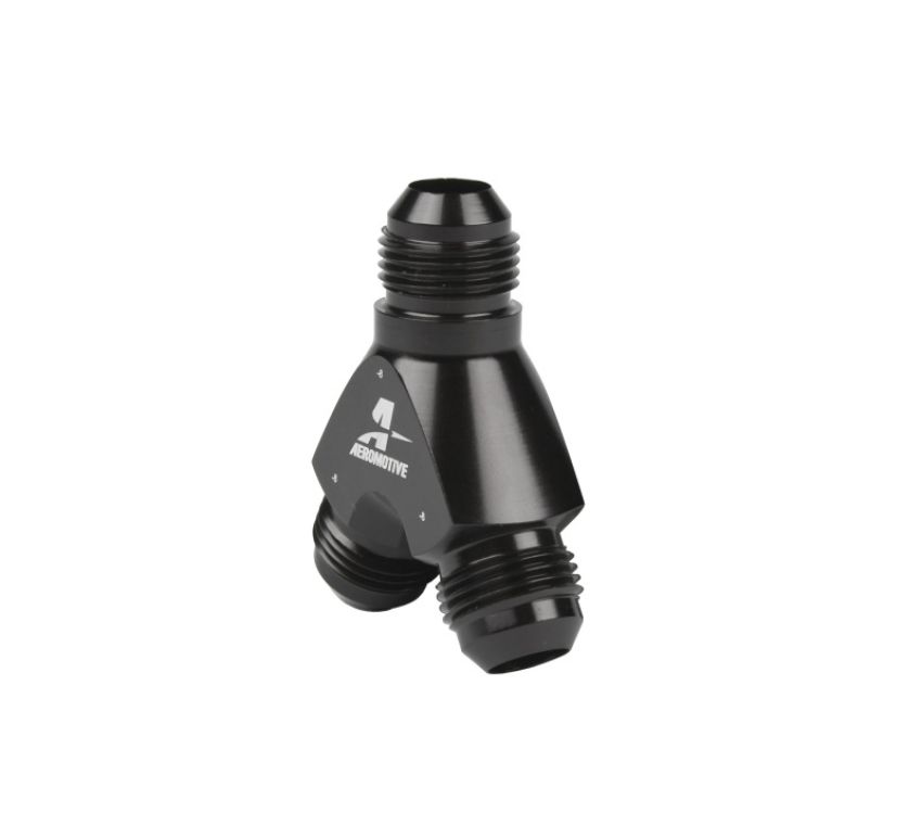 AEROMOTIVE AFS15674 Y-Block Fitting - 8an to 2x -8an