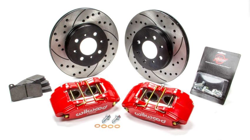 Wilwood 140-12996-DR DPHA Front Caliper & Rotor Kit Drill Red Honda / Acura w/ 262mm OE Rotor