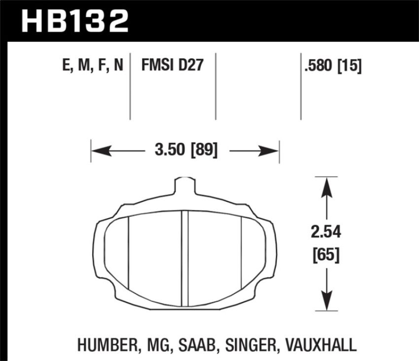 Hawk Performance HB132N.580 HP Plus Disc Brake Pad